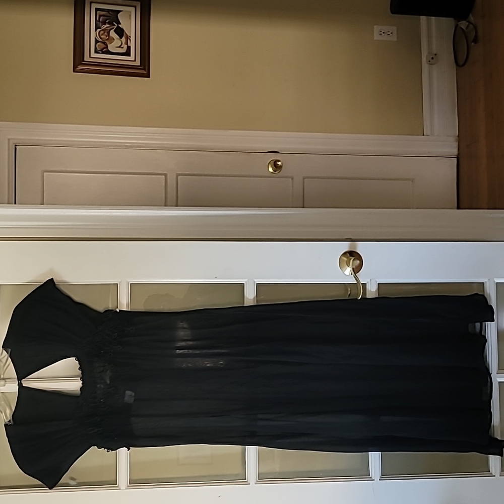 VTG Carole Little sheer lace little Black Dress Witchie Costume Size 6